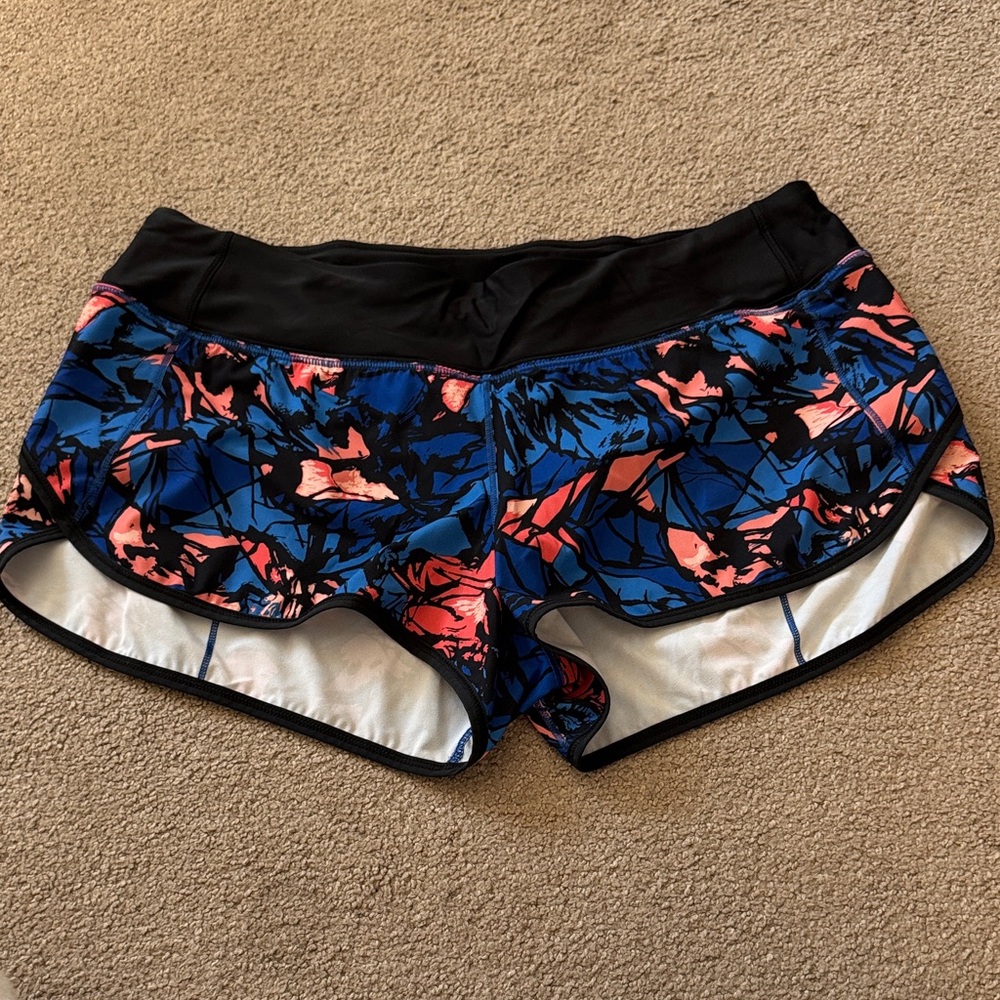 lululemon athletica Women's Black and Blue Athletic Shorts